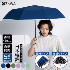 「日本原裝進口」KIZAWA抗強風自動傘‧日本專利8骨強結構 超潑水纖維 大傘面